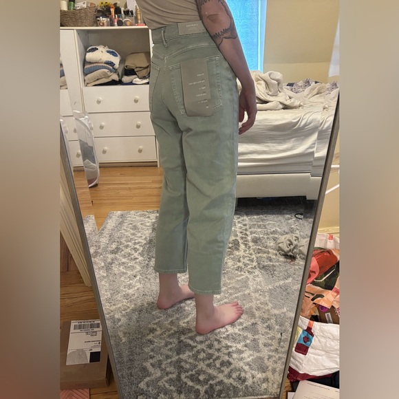 NWT Everlane Way High Straight Leg High Rise Jeans Green Size 30 - Picture 6 of 12